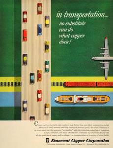 1956 Ad Kennecott Copper Transportation Electric Metal - ORIGINAL SEP4