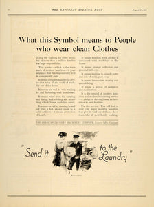 1921 Ad American Laundry Machine Washing Clothing - ORIGINAL ADVERTISING SEP4