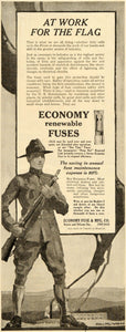 1917 Ad Economy Fuse Soldier Army Munition Sentry WWI - ORIGINAL SEP4