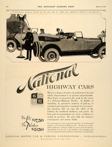 1917 Ad Antique National Highway Motor Car 12 Pricing - ORIGINAL SEP4