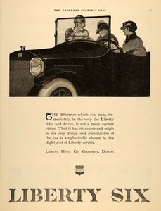 1919 Ad Antique Liberty Six Motor Car Detroit Michigan - ORIGINAL SEP4