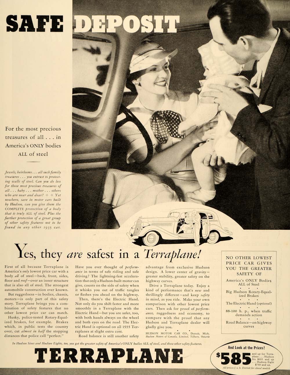 1935 Ad Antique Terraplane Automobile Pricing Detroit - ORIGINAL SEP4