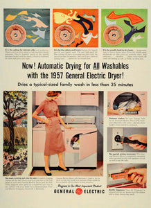 1956 Ad General Electric Automatic Dryer Pink Housewife - ORIGINAL SEP4