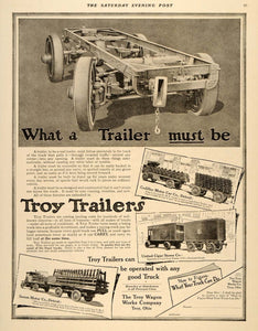 1917 Ad Troy Wagon Works Truck Trailer Detroit Delivery - ORIGINAL SEP4