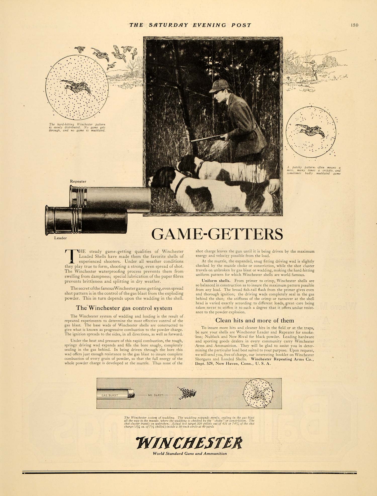 1919 Ad Winchester Game-Getter Shell Bird Hunting Duck - ORIGINAL SEP4