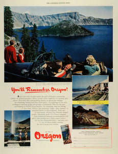 1950 Ad Oregon Travel Information State Highway Commission Salem Crater SEP5