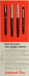 1959 Ad Esterbrook Fountain Pens Designs Liquid Ink Scribe Textured Ball SEP5