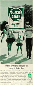 1959 Ad Quaker State Oil Refining Corp Family Ice Skating Child Crude SEP5