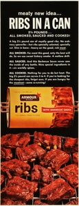 1963 Ad Armour & Co Star Canned Cooked Ribs Barbecue Sauce Food Products SEP5