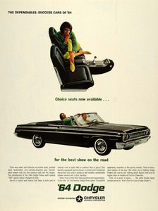 1964 Ad Vintage Dodge Polara Bucket Seats Convertible Chrysler Torqueflite SEP5