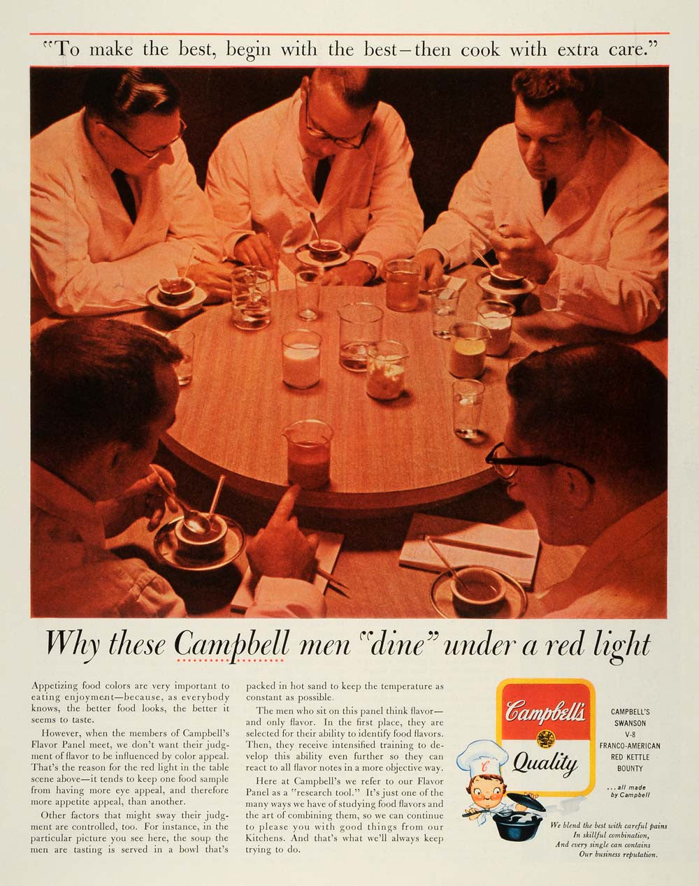 1964 Ad Campbells Soup Souper Kid Food Scientists Science Test Laboratory SEP5