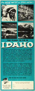 1962 Ad Idaho Chamber Commerce Rodeo Fishing Mountains Native American SEP5