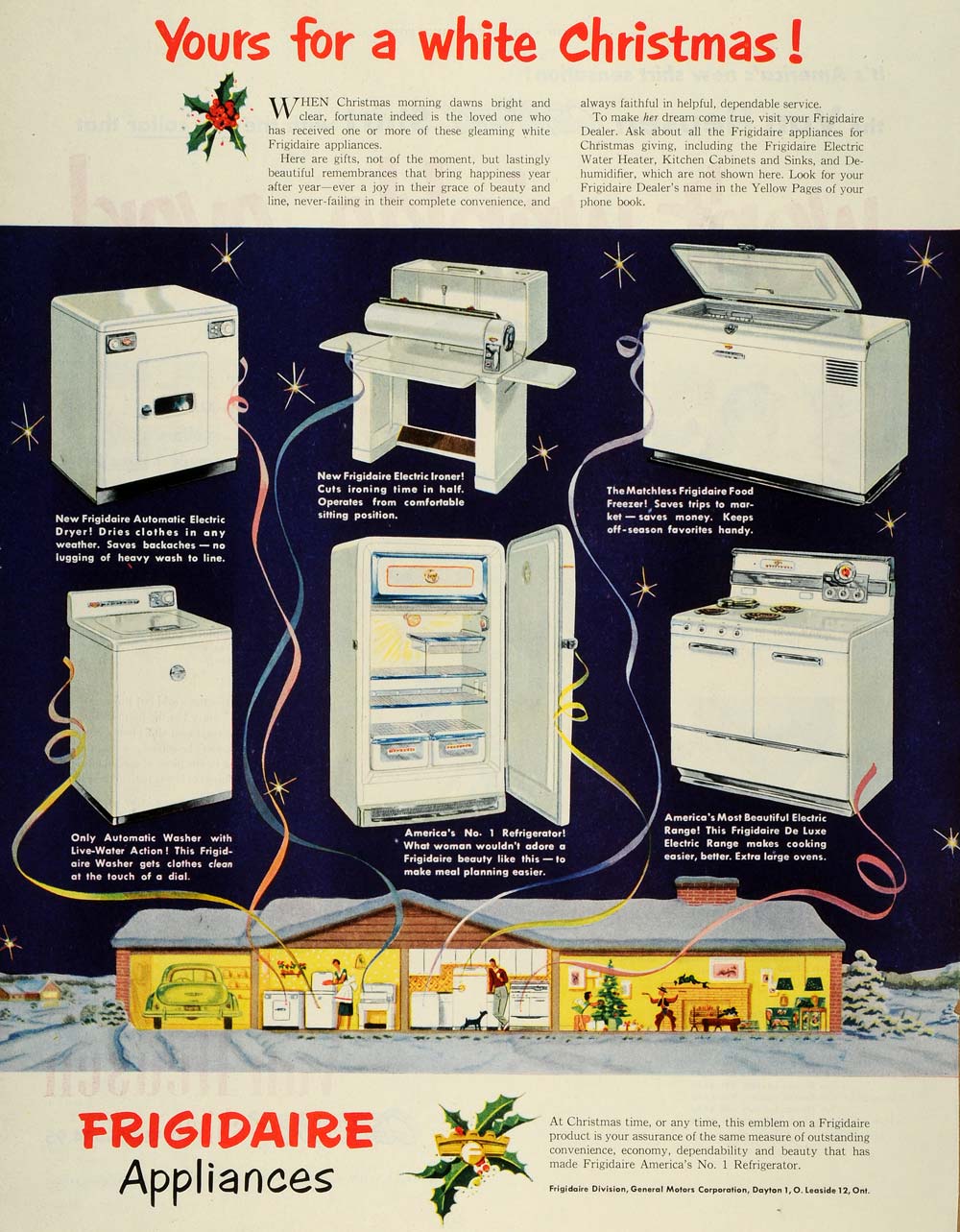1950 Ad Ironer Food Freezer Washer Dryer Electric Range Frigidaire SEP –  Period Paper Historic Art LLC