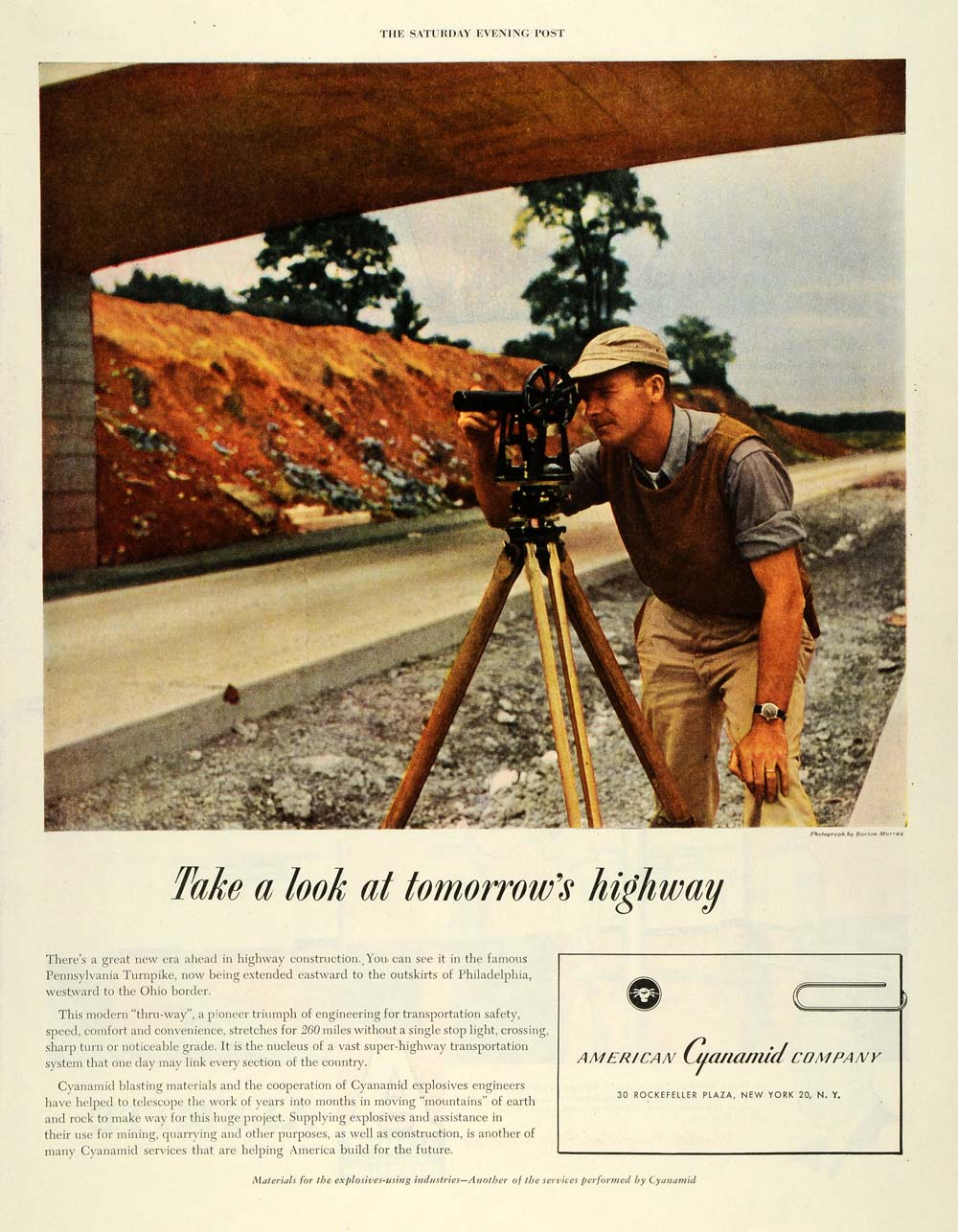 1950 Ad Barton Murray Photograph American Cyanamid Company Pennsylvania SEP5