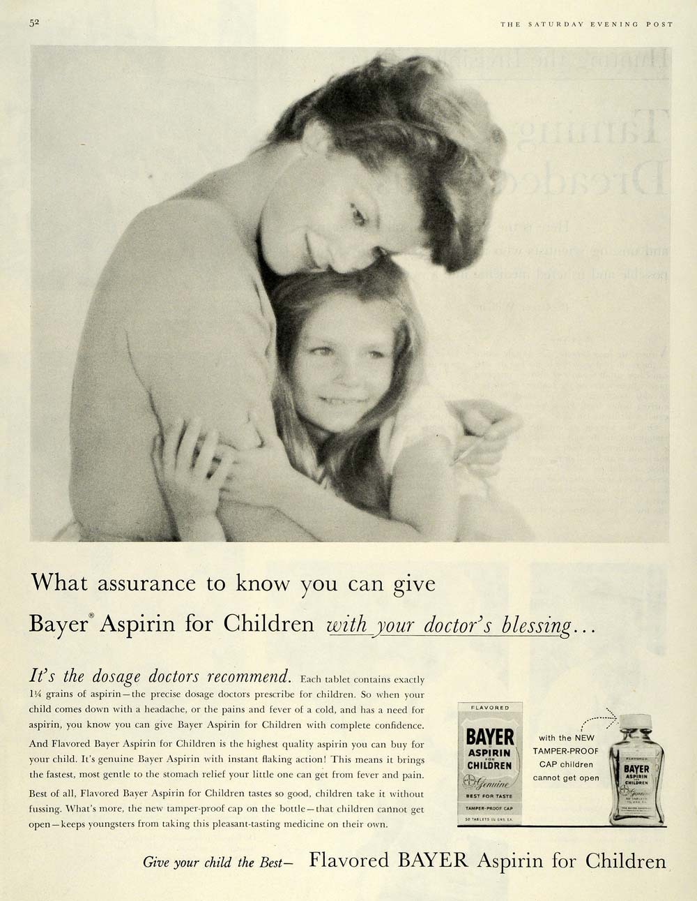 1959 Ad Flavored Children Bayer Aspirin Mother Doctor Pain Relief Medical SEP5
