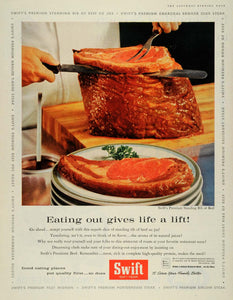 1959 Ad Swift Premium Standing Rib Beer Protein Meat Varieties Bake Cooking SEP5