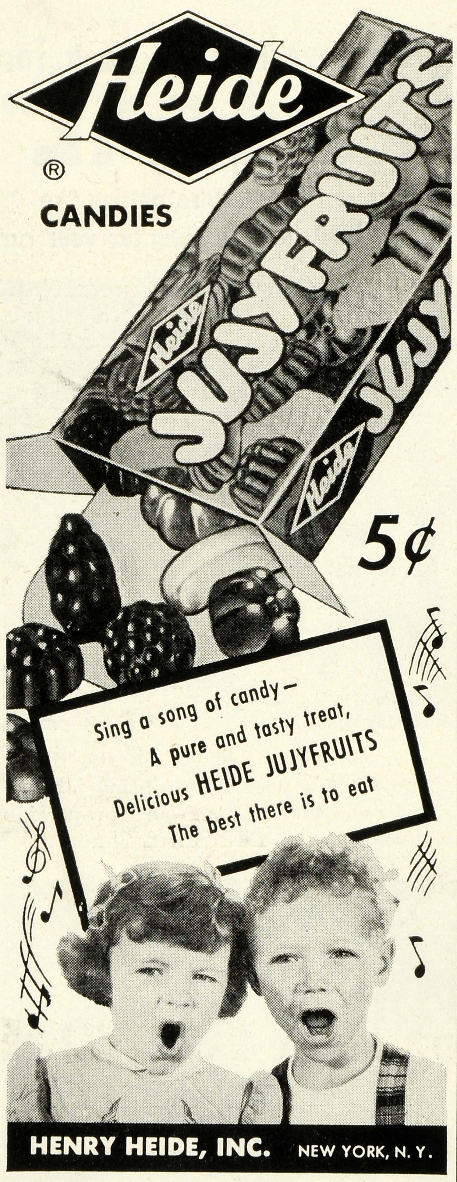 1950 Ad Henry Heide Jujyfruits Gummy Candy Children Pricing Sweets Dessert SEP5