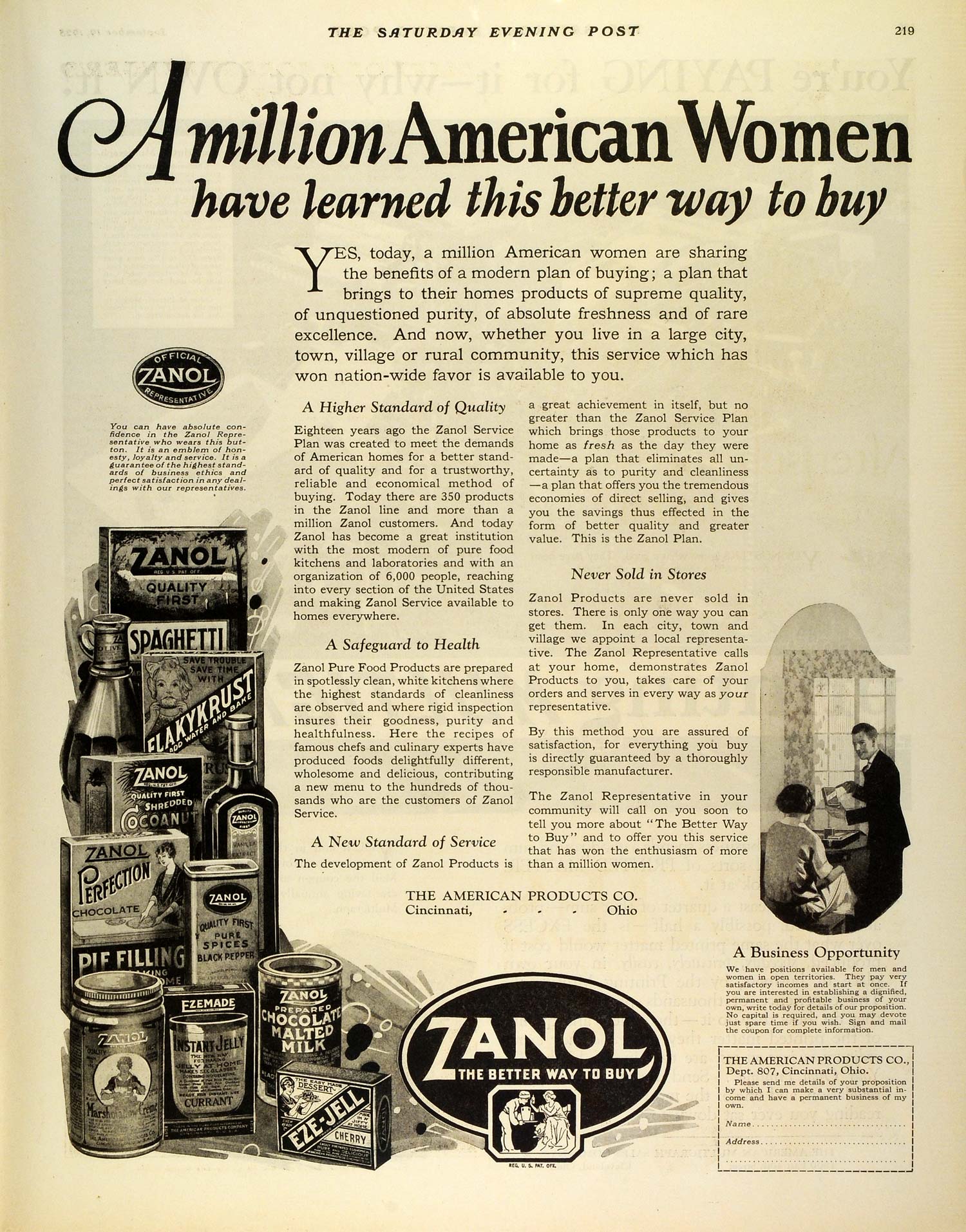 1925 Ad Zanol Products Representatives Food Spice Extract Chocolate Eze SEP5