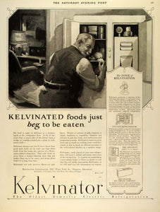 1925 Ad Kelvinator Electric Refrigeration Unit Cabinet Refrigerator SEP5