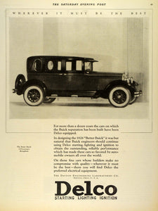 1925 Ad Delco Lighting Ignition Buick Brougham 5 Passenger Dayton SEP5