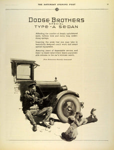 1925 Ad Dodge Brothers Special Type A Sedan Automobile Car Balloon Tires SEP5