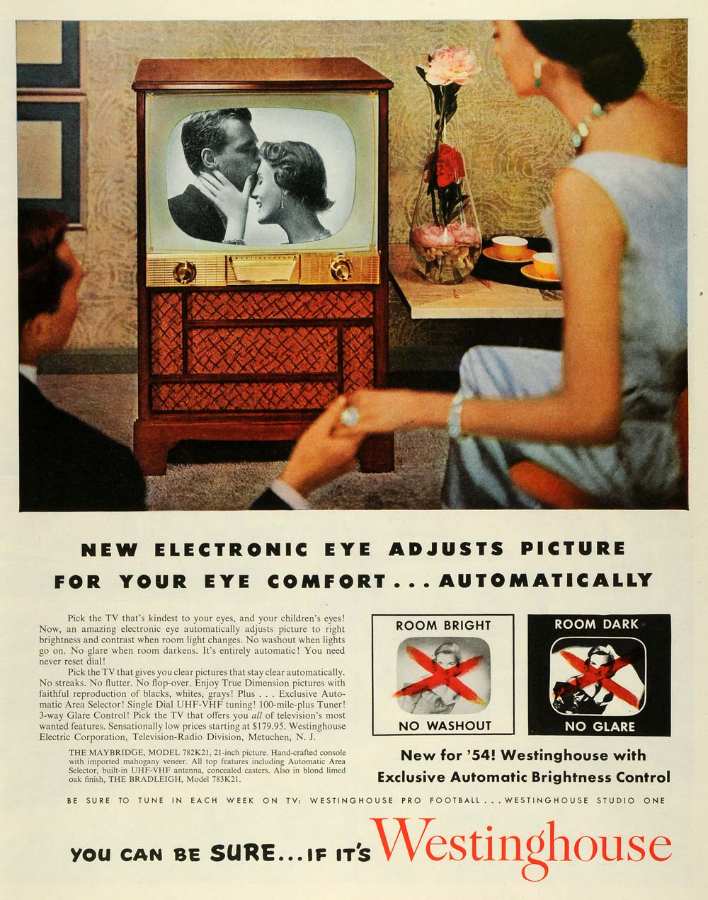 1953 Ad Westinghouse Electric Corp Maybridge Model 782k21 21" Television TV SEP6