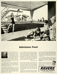 1943 Ad Public Community Leisure Centers Swimming Pools Revere Copper Brass SEP6