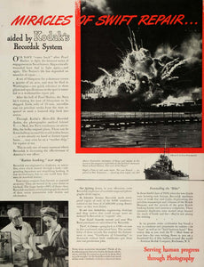1943 Ad Kodak Recordak Camera WWII War Production Pearl Harbor Navy Signal SEP6