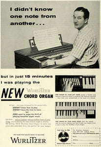 1957 Ad Wurlitzer Chord Organ Sound Board De Kalb Illinois Learn Piano SEP6