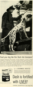 1954 Ad Dash Armour Dog Food Firefighter Fire Engine Truck Parade Dalmatian SEP6