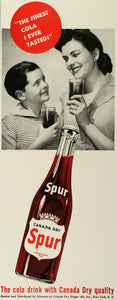 1943 Ad Canada Dry Ginger Ale Spur Cola Soda Pop Bottle Mother Son Drinking SEP6