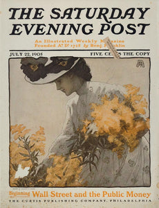 1905 Henrietta Adams SEP Post Cover Lady Hat Flowers - ORIGINAL SEP