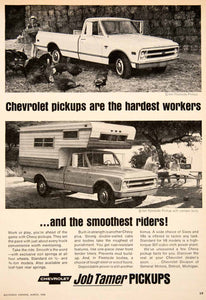1968 Ad Job Tamer Pickups Chevrolet Fleetside Chevy General Motors Detroit SF1