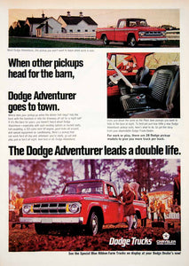 1968 Ad Dodge Trucks Chrysler Motor Car Farm Adventurer Plain Jane SF1