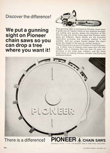 1967 Ad Pioneer Chain Saw Evinrude Galesburg Illinois Farming Tool Implement SF1