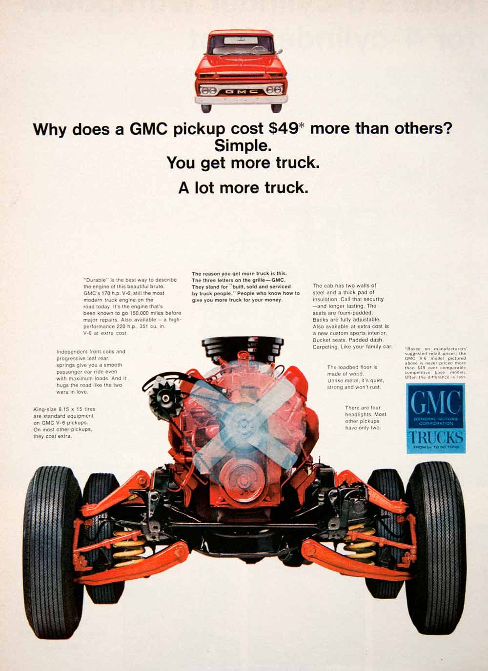 1966 Ad GMC Trucks Pickup Automobile Chassis Transportation General Motors SF1