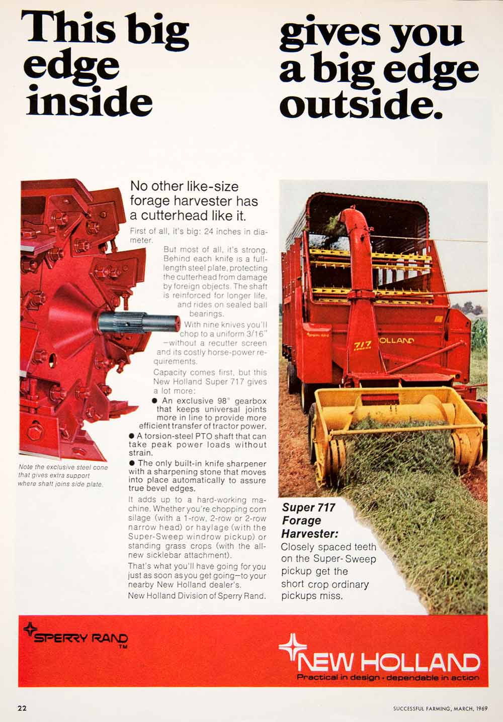 1969 Ad Sperry Rand New Holland Forage Harvester Tractor Farming Agriculture SF1