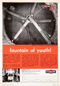 1968 Ad Fountain Youth Starline 85 Harvard Illinois Cattle Silo Unloader SF1