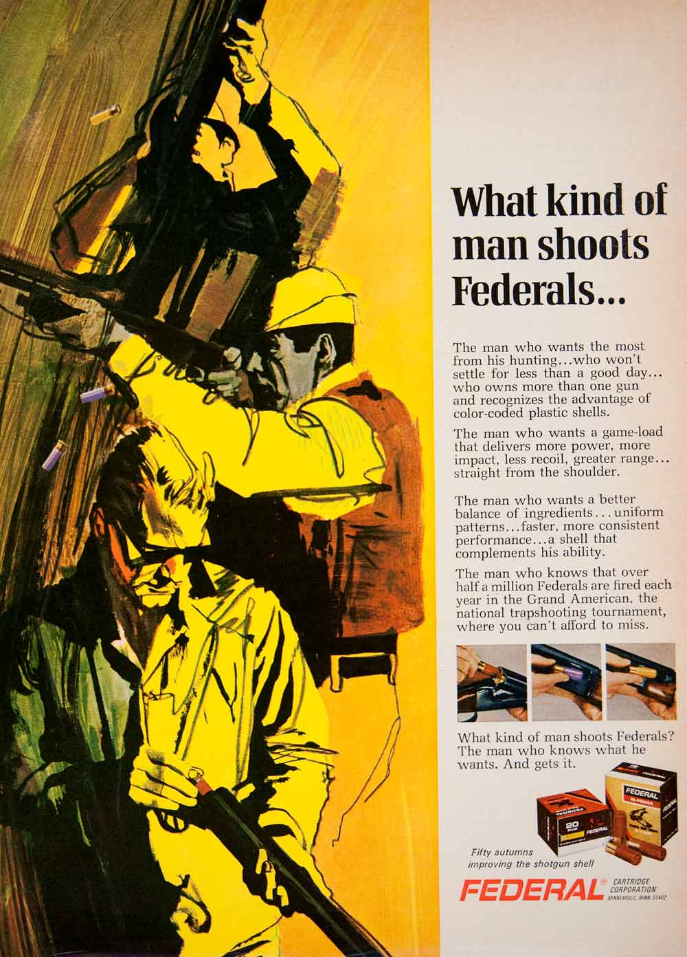 1968 Ad Federal Cartridge Minneapolis Minnesota Gun Hunting Hunter Rifle SF1
