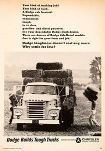 1966 Ad Dodge Trucks Chrysler Motor Pickup Hay Bale Farming Agriculture SF1