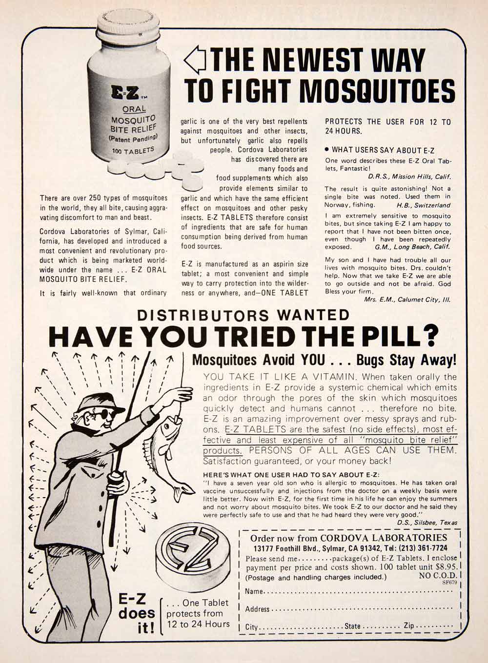 1979 Ad Mosquitoes Cordova Laboratories Calumet City Illinois Mission Hills SF1