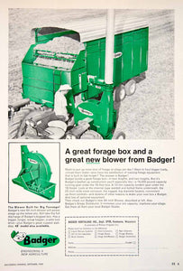 1968 Ad Badger Northland Kaukauna Wisconsin Blower Silo Advertisement SF1