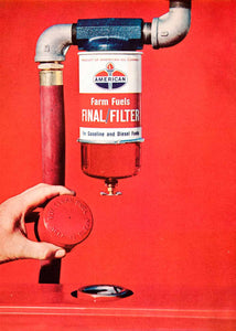 1966 Ad AMOCO Logo American Standard Oil Farm Fuel Engine Filter Agriculture SF2
