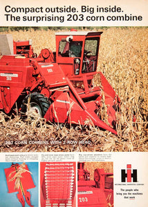 1966 Ad McCormick Harvester International Corn Combine Farm Machines SF2