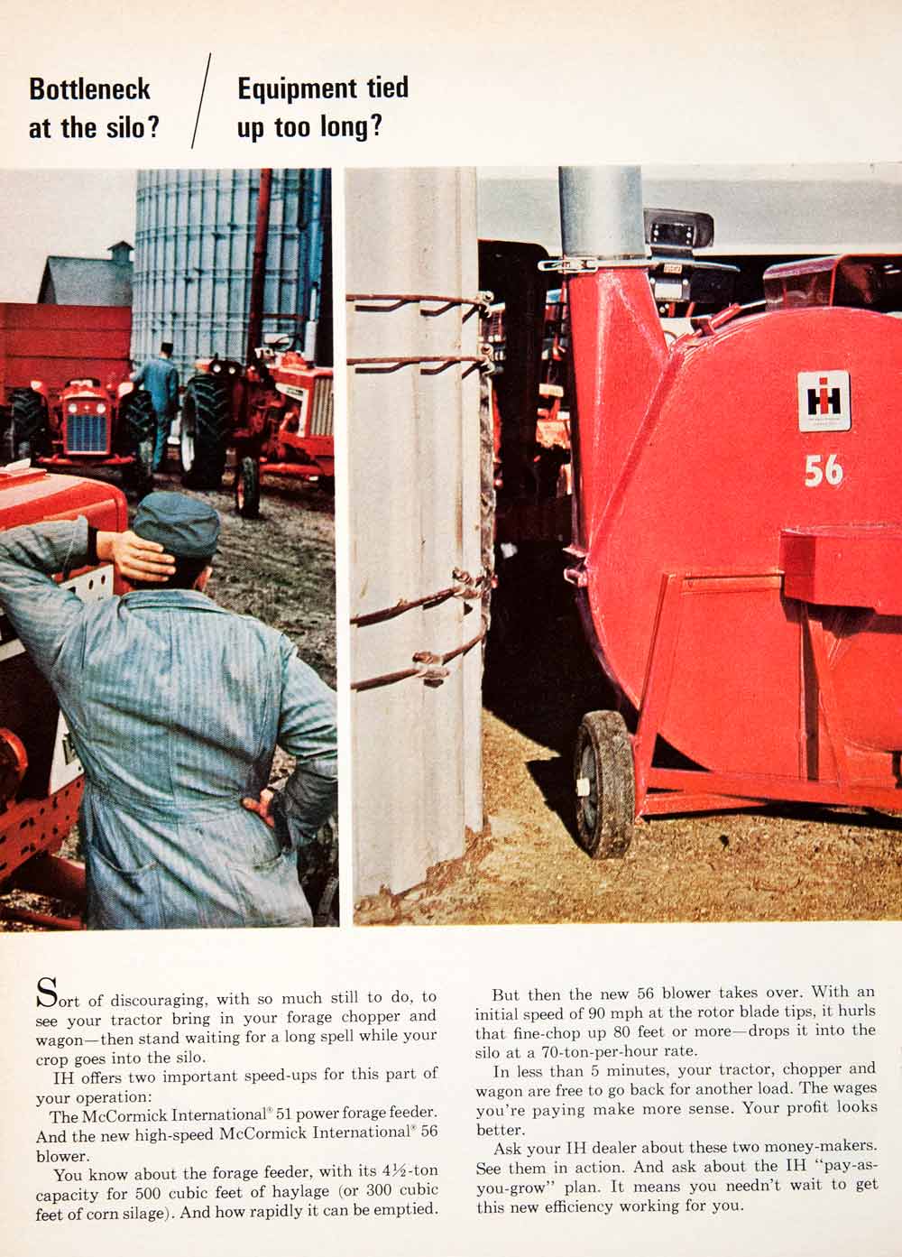 1966 Ad International Harvester 51 Forage Feeder 56 Blower Farming Machinery SF2