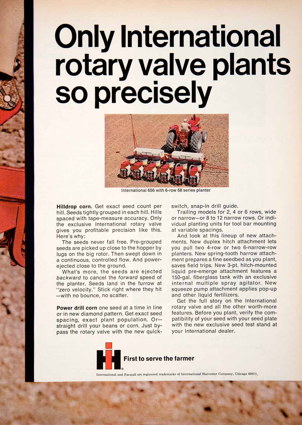 1968 Ad International Harvester 656 Hoper Rotor Tractor Attachments Farming SF2