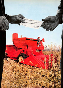 1968 Ad Case Combine Bonus Payment Plan Check Racine Wisconsin Farming SF2