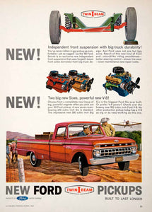 1965 Ad Ford Twin-I-Beam Pickup Truck Independent Suspension Aircraft Farm SF3