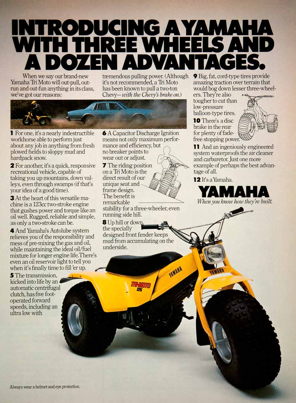 1980 Ad Yamaha Three-Wheeler Recreational Vehicle Tri-Moto Transmission SF3