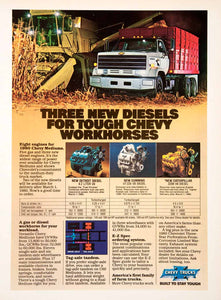 1980 Ad Chevy Trucks Diesels Mediums Detroit Cummins Caterpillar Farming SF3
